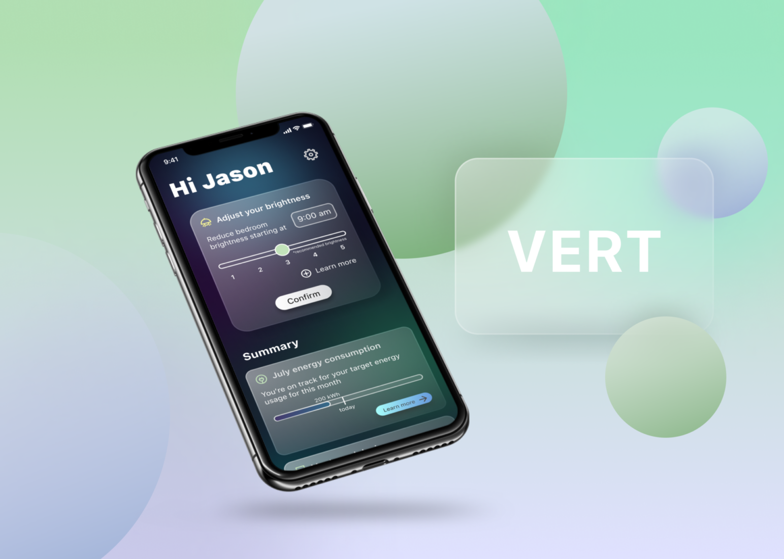 VERT app screen on phone